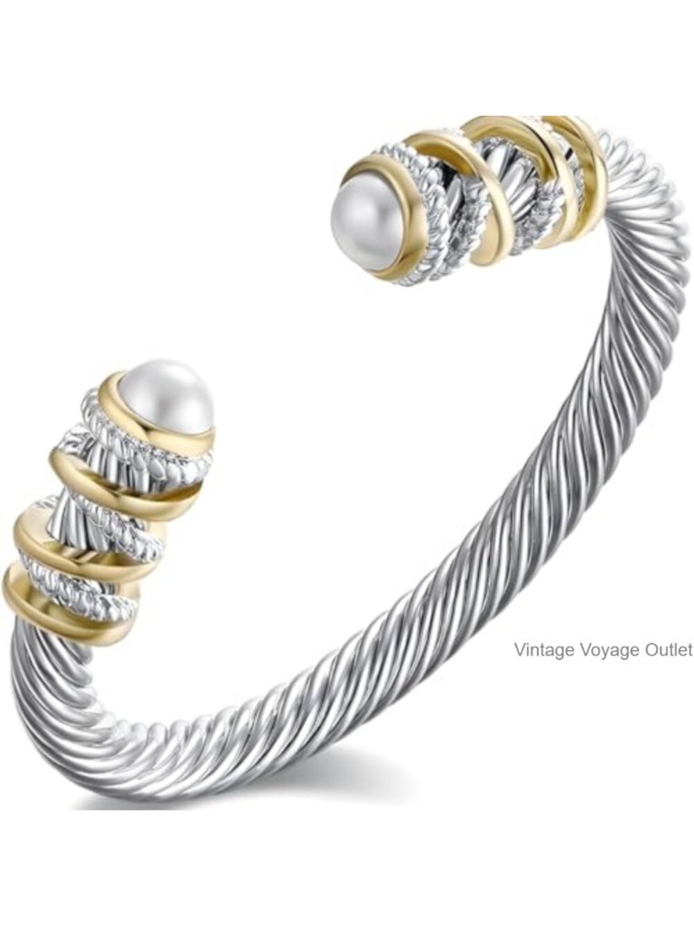 Twisted Cable Bangle Bracelet Open Cuff Zinc Alloy Women's Jewelry Gift
